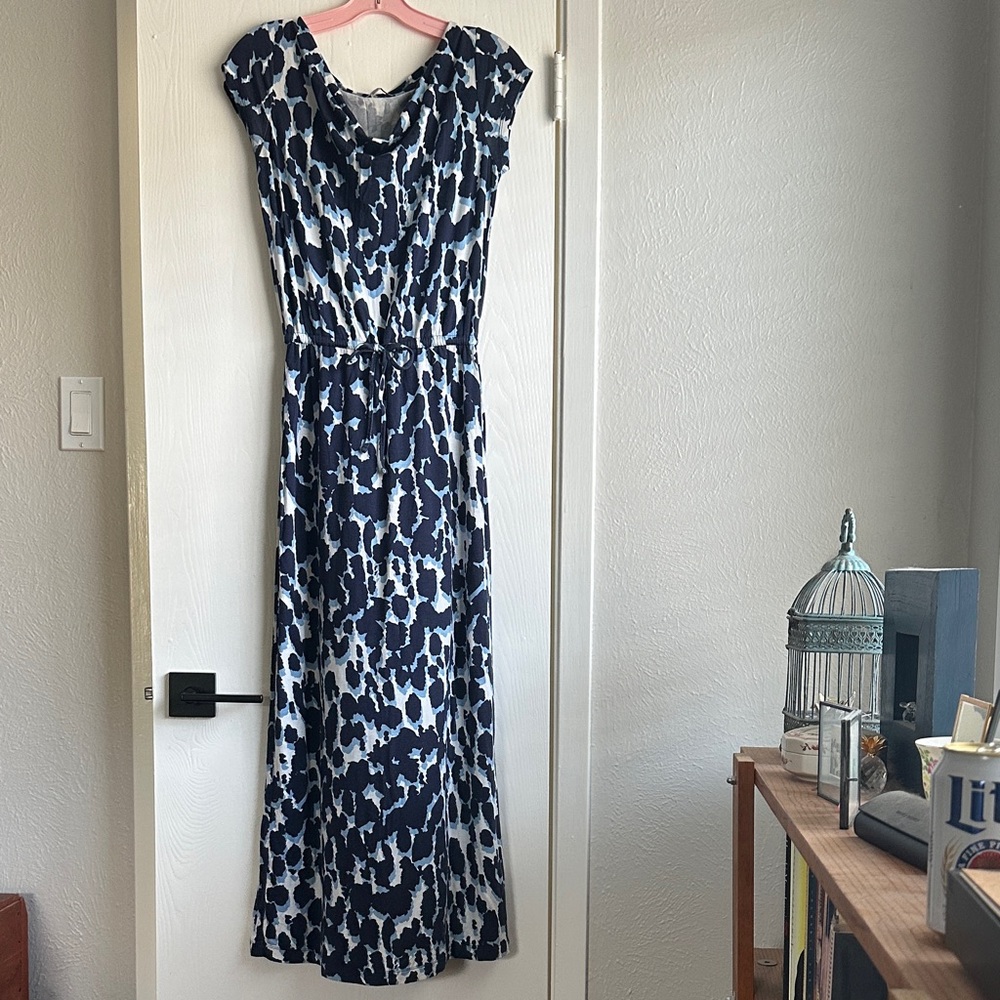 GAP Navy and White Maxi Dress